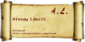 Alexay László névjegykártya