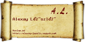 Alexay László névjegykártya
